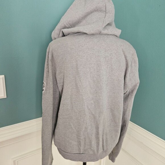 Victoria's Secret L PINK Zip Up Bing Sleeve Grey Sweatshirt Hoodie - Picture 5 of 5